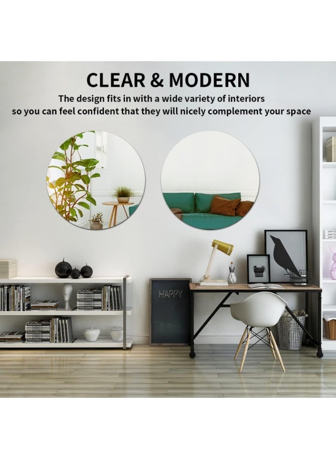DUNISO 2PCS Round Mirror Wall Sticker,Acrylic Wall Mirror ,Frameless Decoration Wall Mirror,for Bathroom, Bedroom,Hallway, Living Room,Home Wall Decor (30*30cm) - Image 4